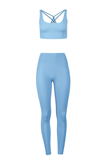 Force BH & Stretch Leggings Set - Dusty Baby Blue - AchievePrime 