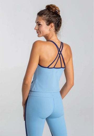 Spirit Tank Top mit integriertem BH – Dusty Baby Blue - AchievePrime 