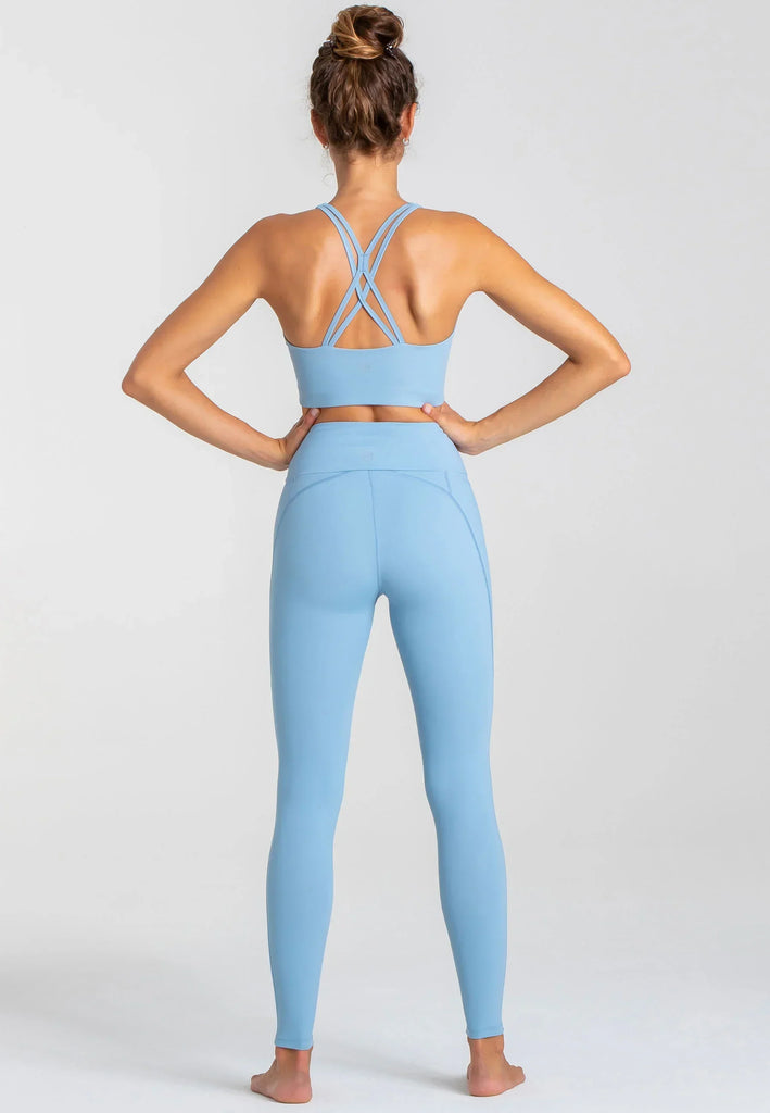 Yoga Outfit Damen blau zweite Haut
