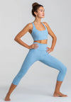 Yoga Outfit Damen Sommer blau recycelt