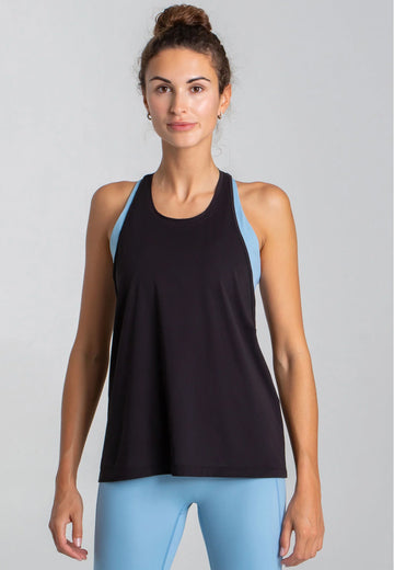 Velocity Sheer Tank Top schwarz Damen Vorderansicht 