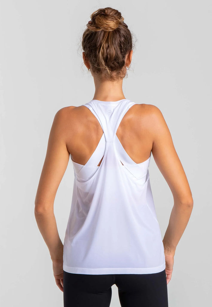 Sommer Yoga Top Damen weiß Detail