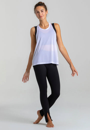 Semitransparentes Sport Top weiß Layering Look