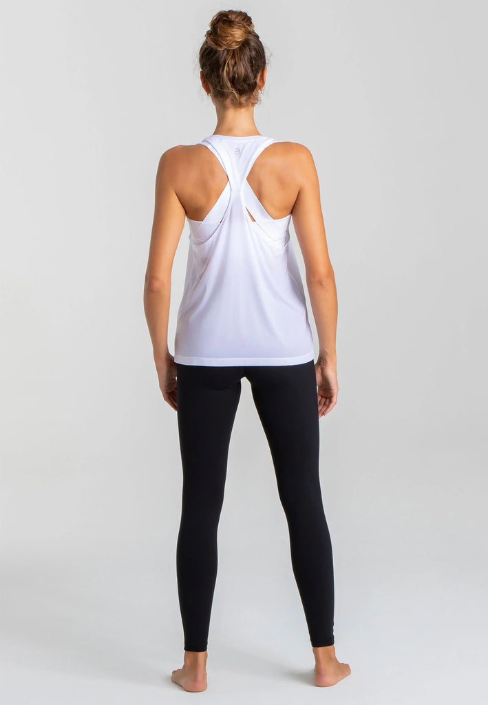 Semitransparentes Sport Top weiß Layering Look