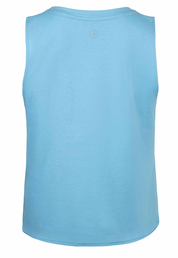 Luftiges Gym Top hellblau Damen Rückansicht
