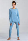 Wave Long Sleeve Damen hellblau Tencel Vorderansicht