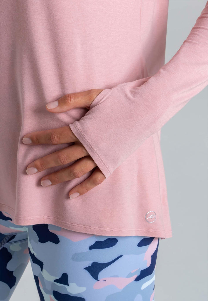 Weiches Yoga Shirt Rose mit Daumenlöchern