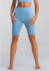 Star Bike Shorts mit hohem Bund - Dusty Baby Blue - AchievePrime 
