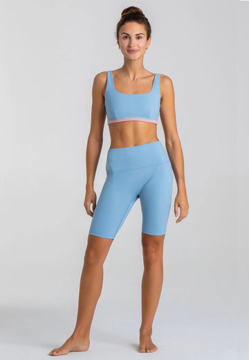 Charm Bralette Reversible - Rose Blossom Dusty Baby Blue - AchievePrime 