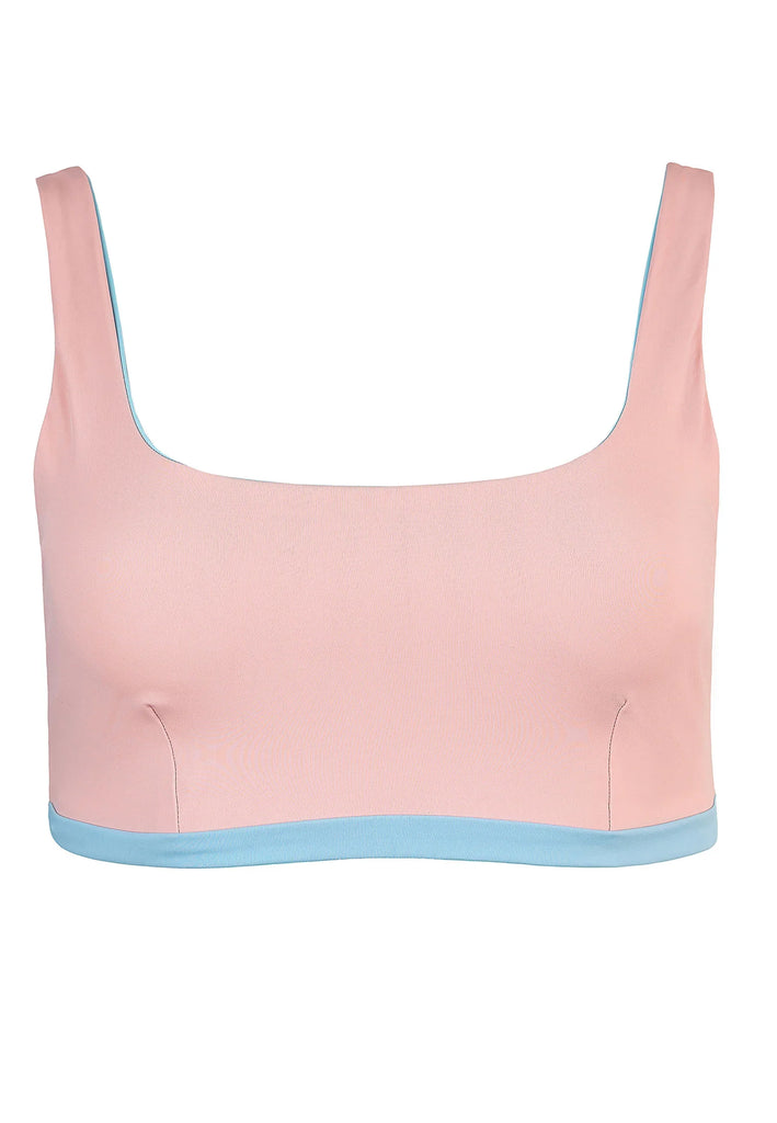 Charm Bralette Reversible - Rose Blossom Dusty Baby Blue - AchievePrime 