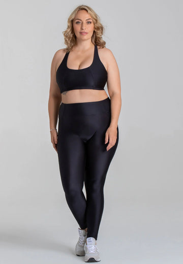 Stretch Leggings mit hohem Bund - Liquid Black - AchievePrime 