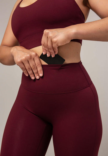 Motion Leggings mit hohem Bund - Henna Red - AchievePrime 