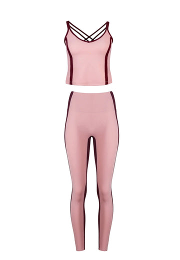 Spirit Tank Top & Expression Leggings Set – Rose Blossom - AchievePrime 