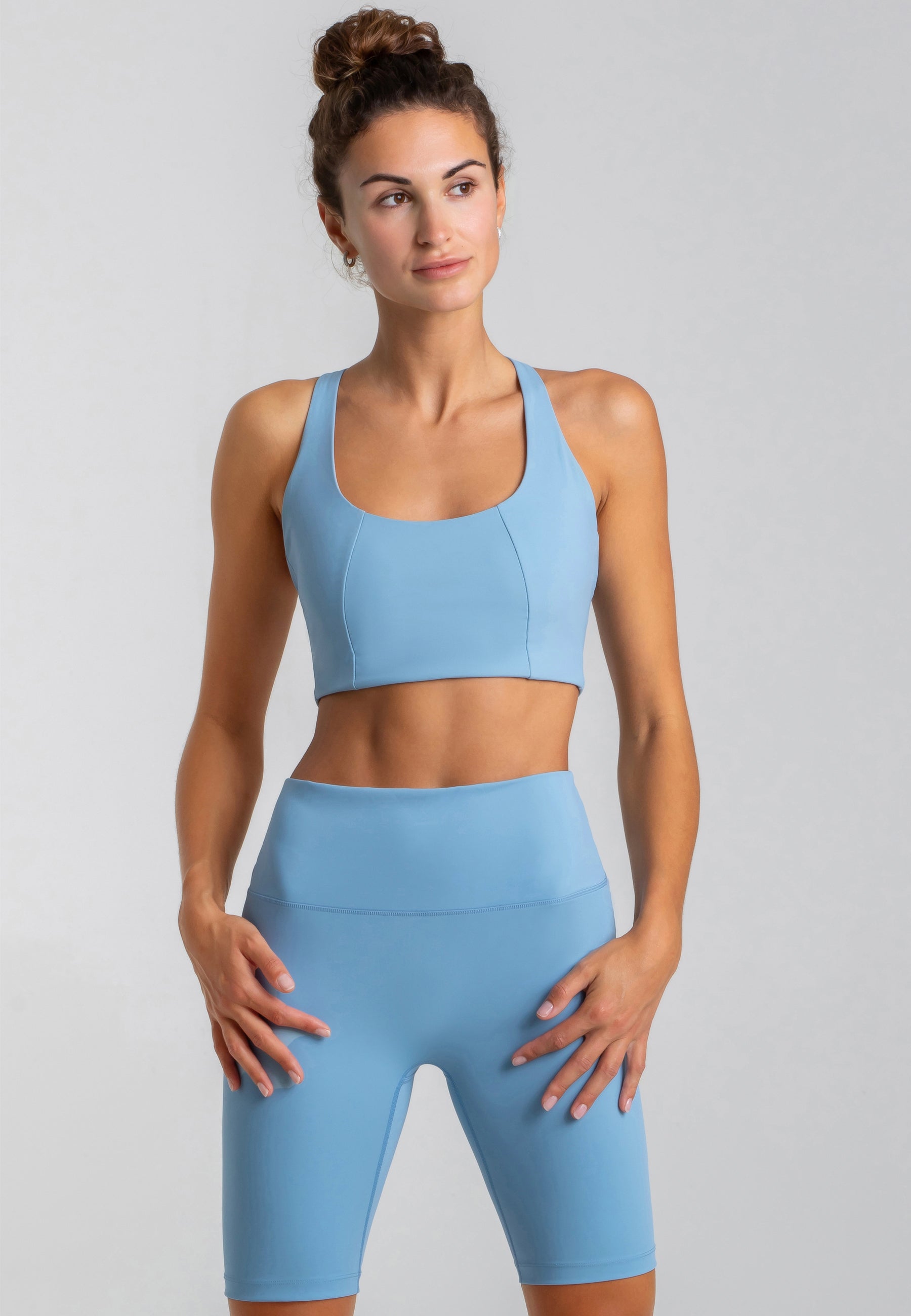 Pilates Sports Bra High Support Force dusty baby blue - AchieveP