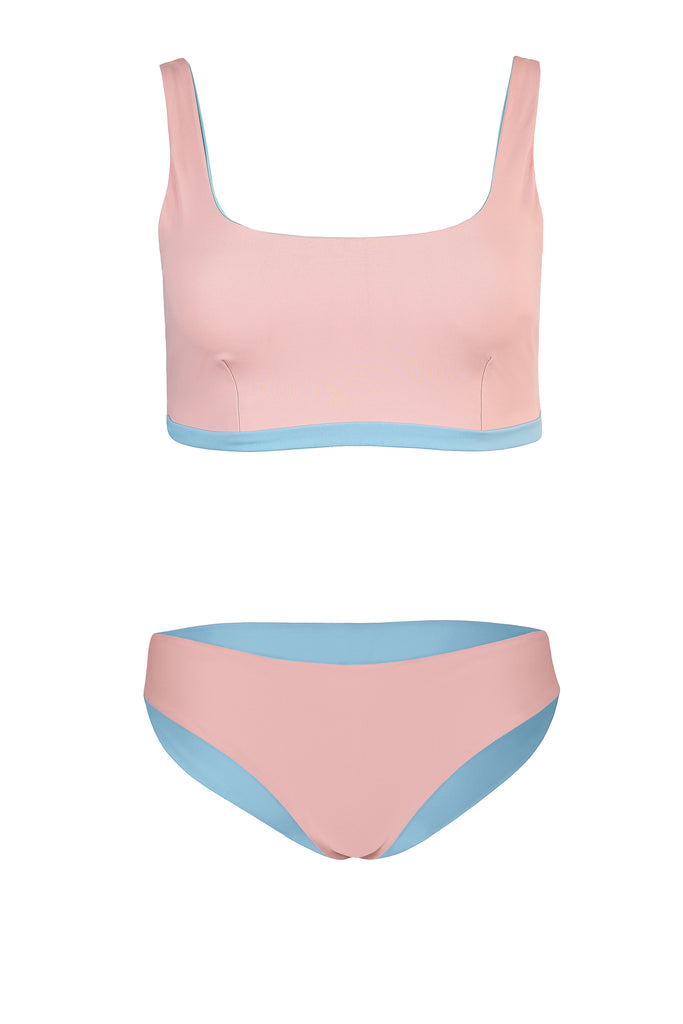 Bikini Charm Swim und Surf Reversible - Dusty Baby Blue Rose Blossom2